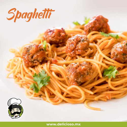 Espagueti con Albóndigas en Salsa de Tomate (Meatballs)