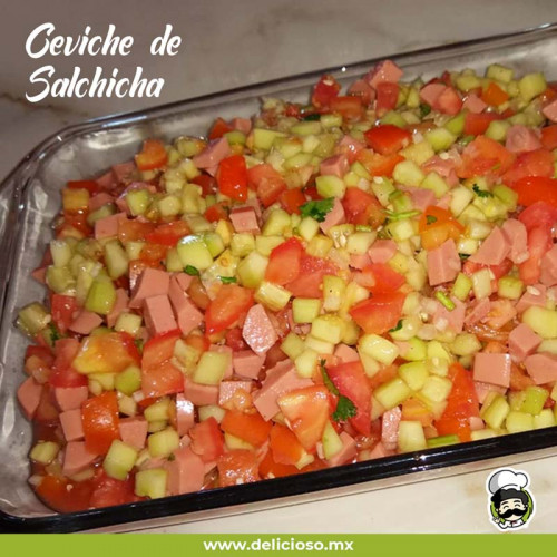 Ceviche de Salchichas: Botana Económica y Fresca